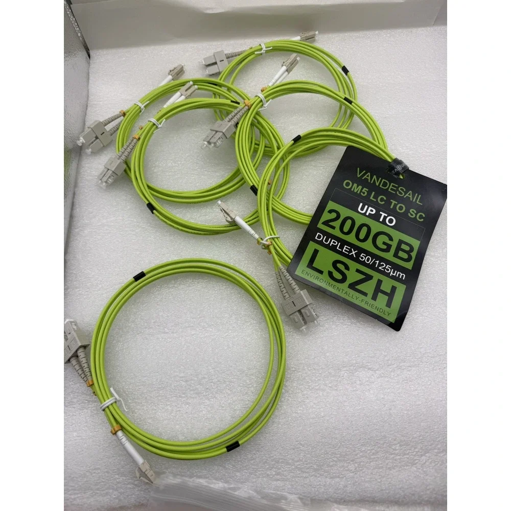 6 Pack LC to SC Fiber Patch Cable,3M OM5 Multimode 1/10/40/100Gbs Fiber Jumper..